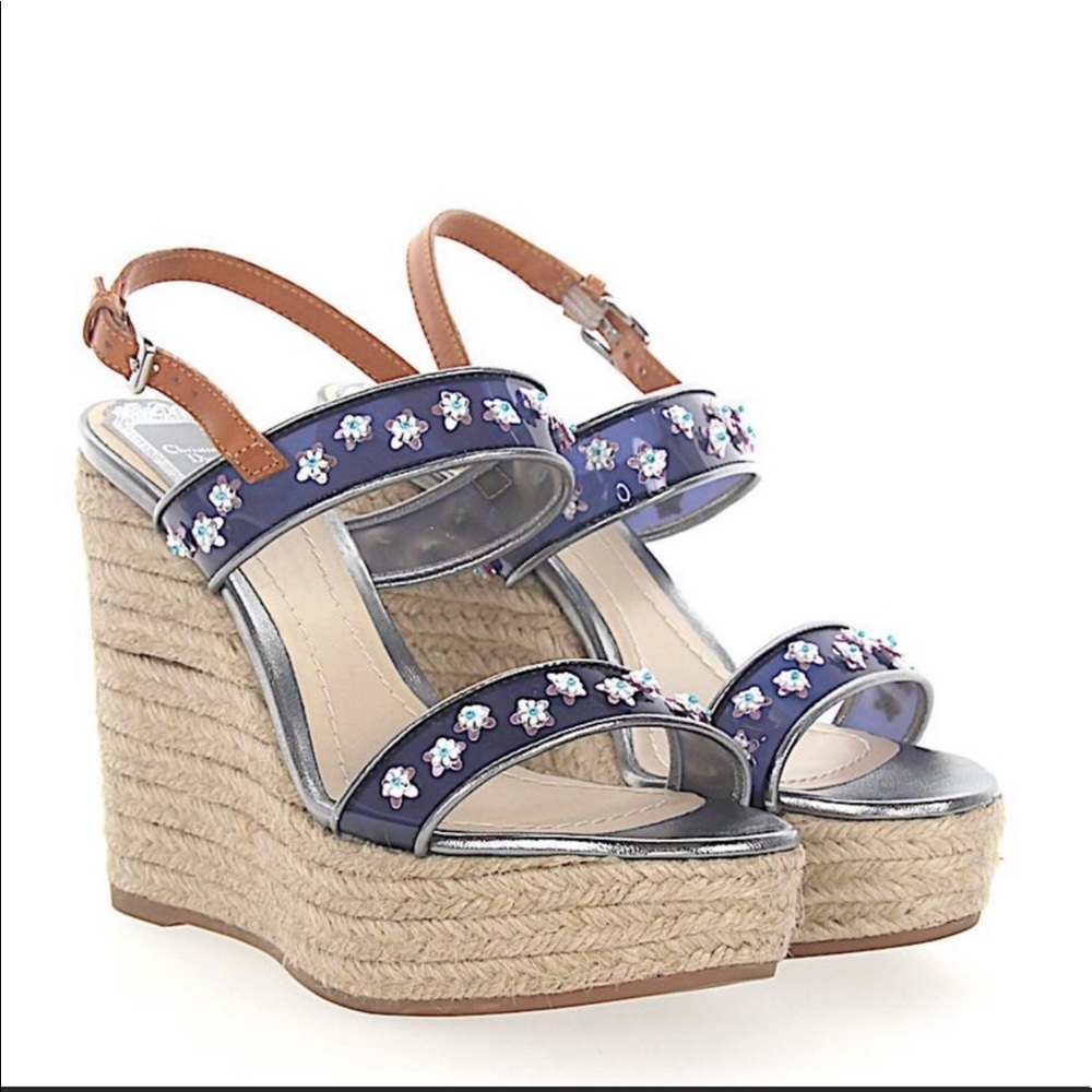 Dior💙 Flower Wedges